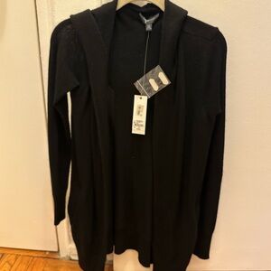 Women's Black Hooded Sweater Balck Cashmere NWT size XS
